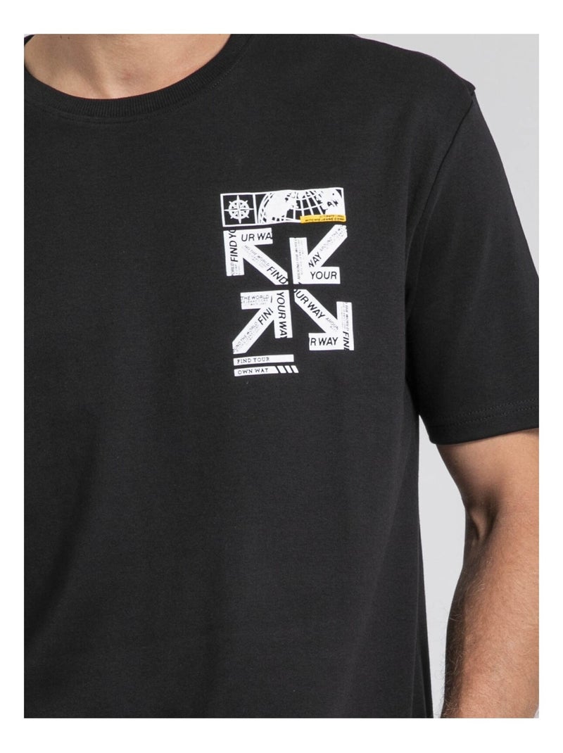 T-shirt col rond oversize pur coton JOEDEN Noir - Kiabi