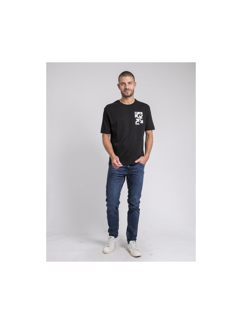 T-shirt col rond oversize pur coton JOEDEN Noir - Kiabi