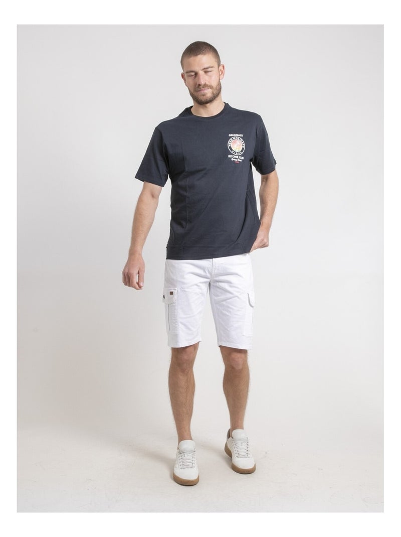 T-shirt col rond oversize pur coton NAHAMAS Kaki - Kiabi