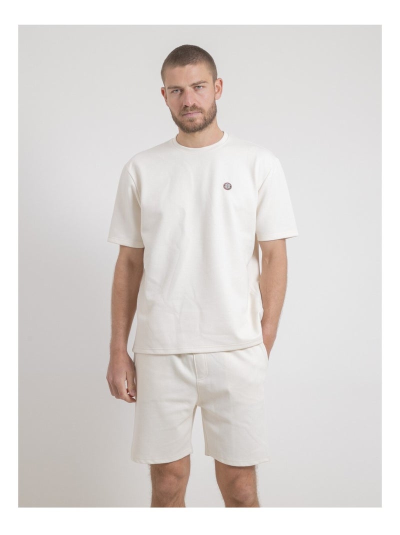 T-shirt col rond oversize pur coton NEWMIX Beige - Kiabi