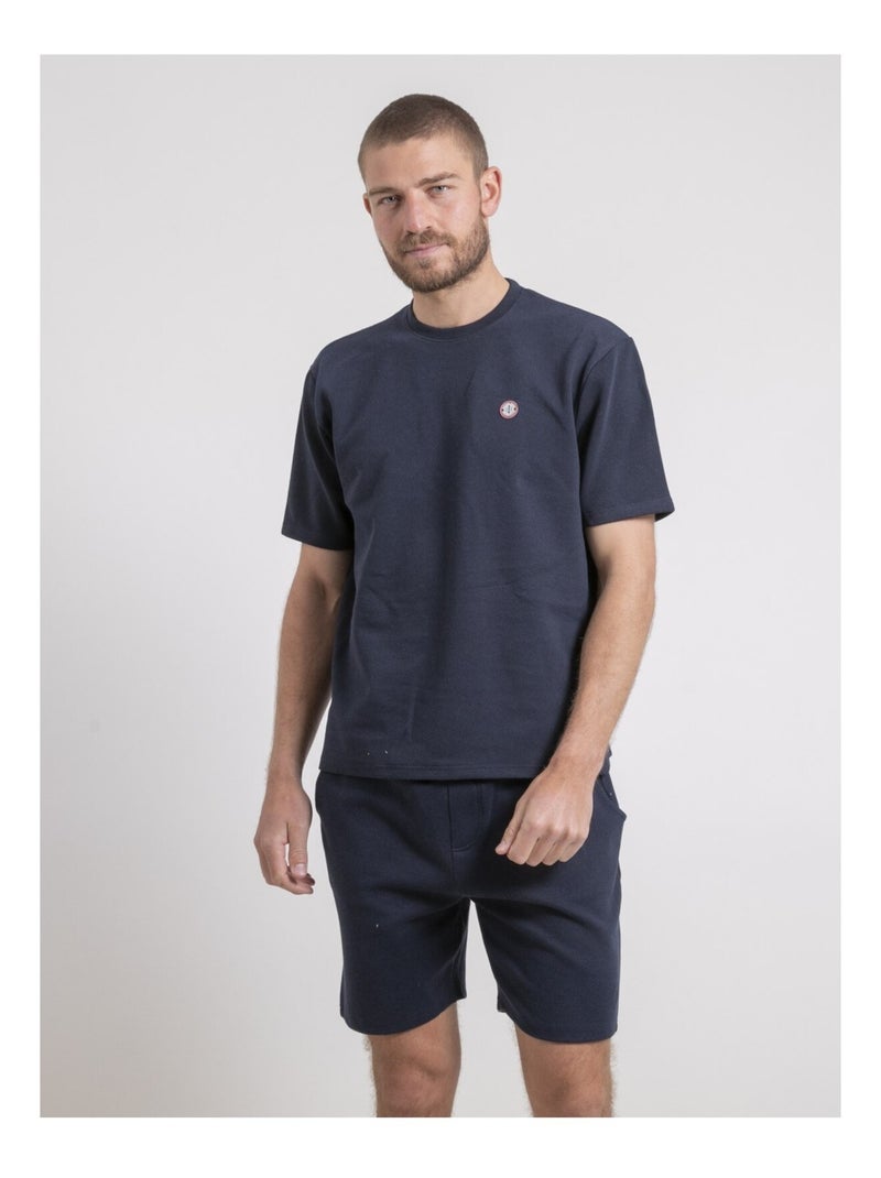 T-shirt col rond oversize pur coton NEWMIX Bleu marine - Kiabi