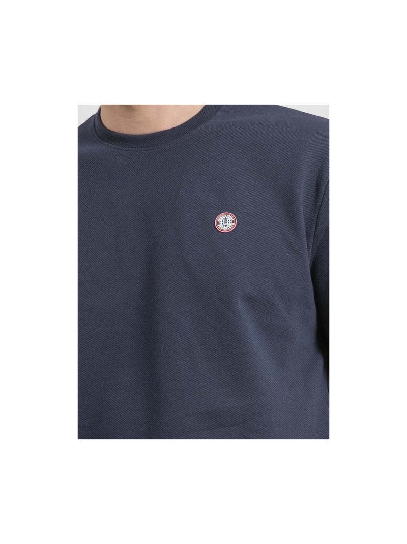 T-shirt col rond oversize pur coton NEWMIX Bleu marine - Kiabi