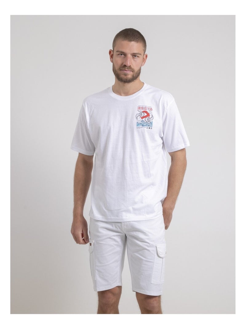 T-shirt col rond oversize pur coton NIGORILLE Blanc - Kiabi