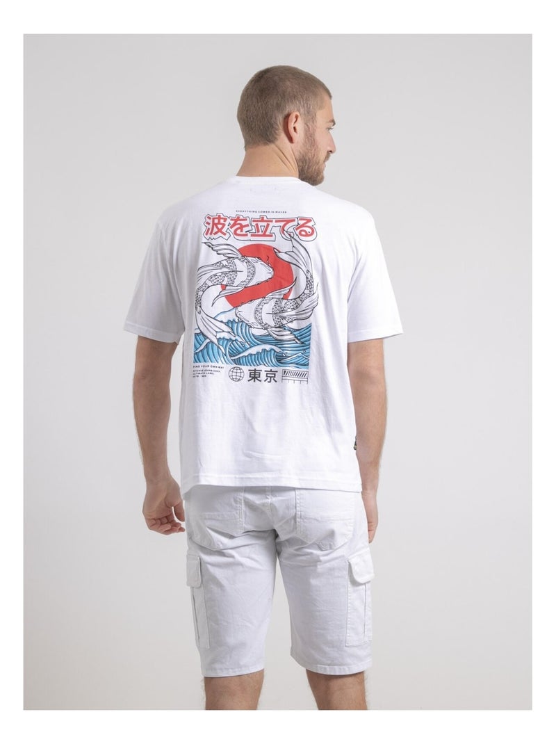 T-shirt col rond oversize pur coton NIGORILLE Blanc - Kiabi