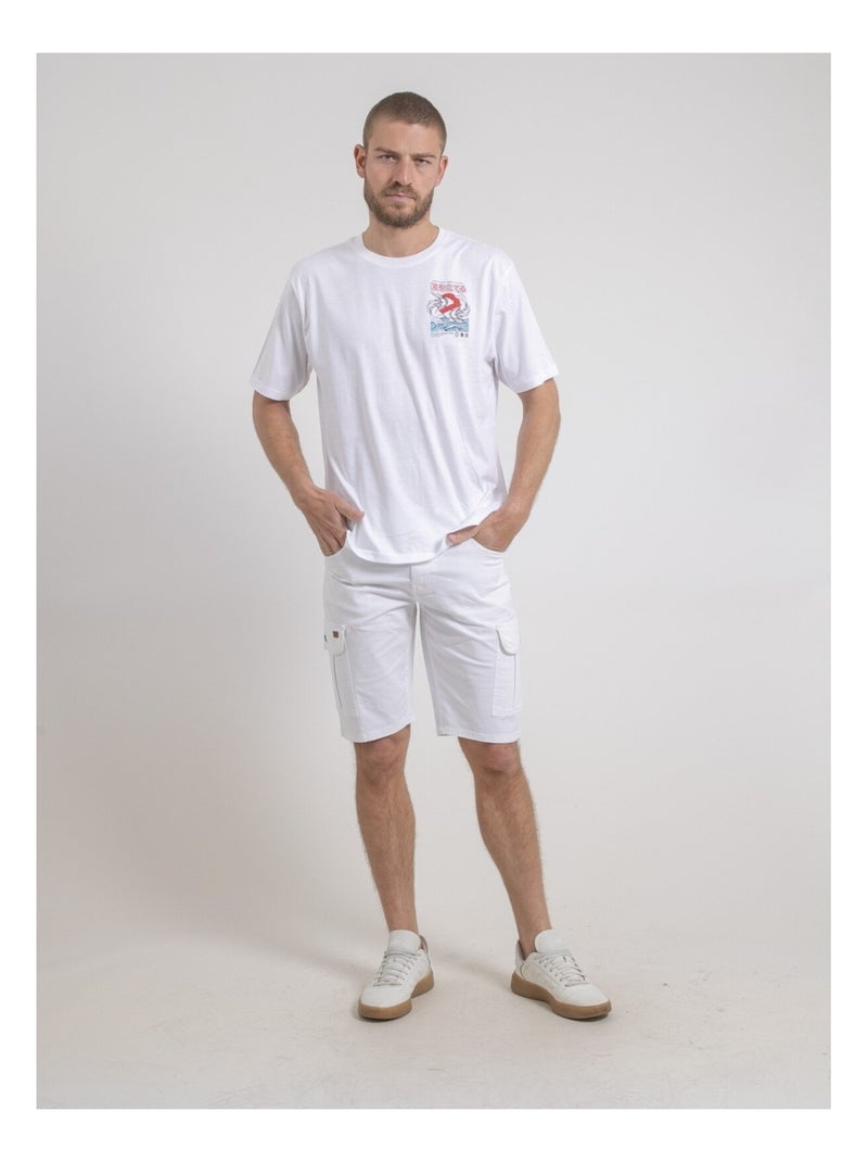 T-shirt col rond oversize pur coton NIGORILLE Blanc - Kiabi