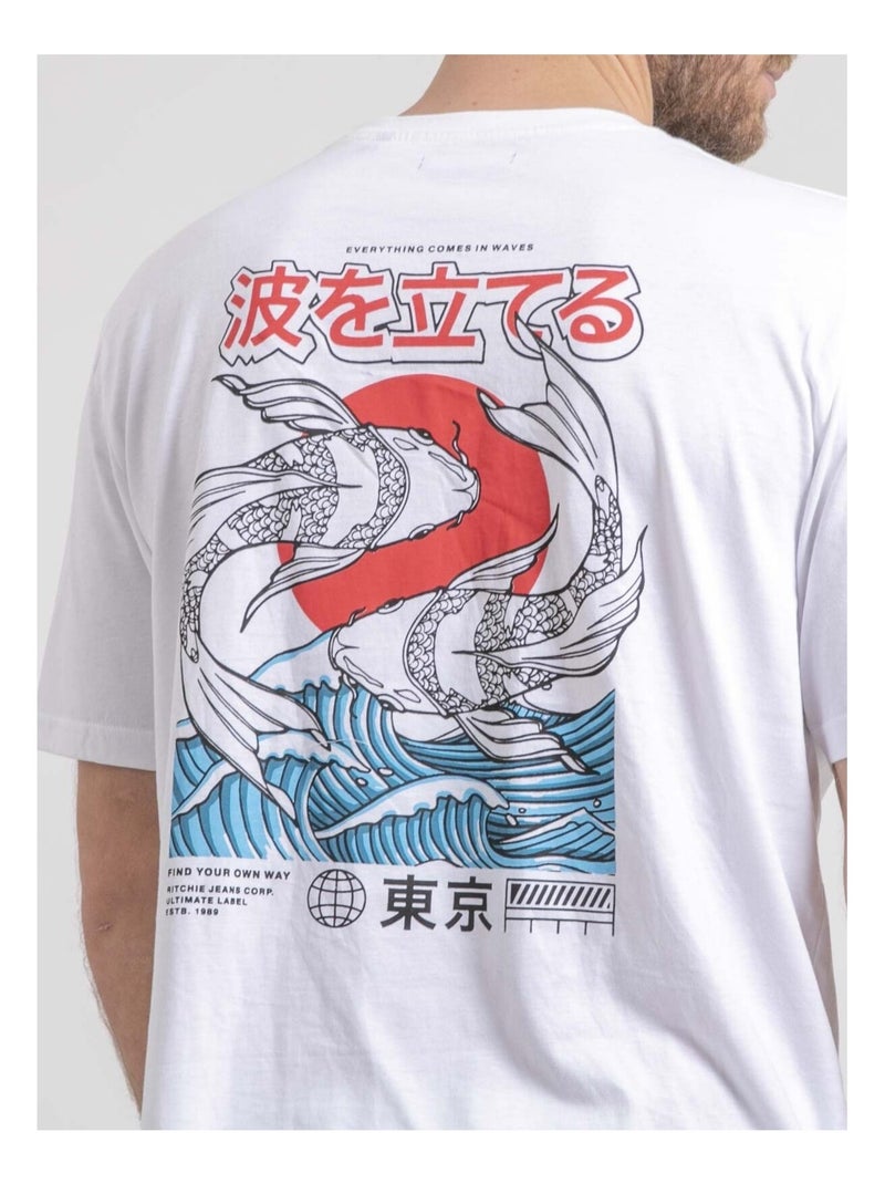 T-shirt col rond oversize pur coton NIGORILLE Blanc - Kiabi