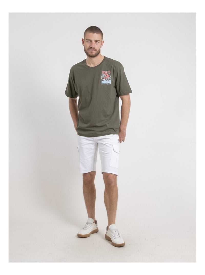 T-shirt col rond oversize pur coton NIGORILLE Bleu - Kiabi