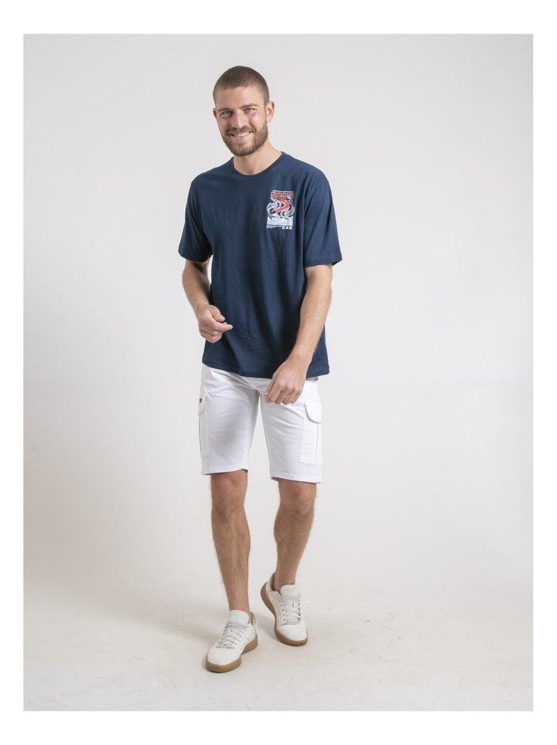 T-shirt col rond oversize pur coton NIGORILLE Kaki - Kiabi