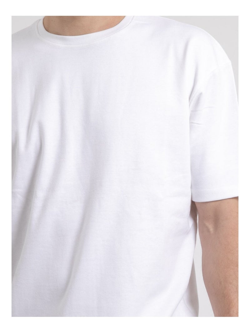 T-shirt col rond oversize pur coton NOBUKA Blanc - Kiabi