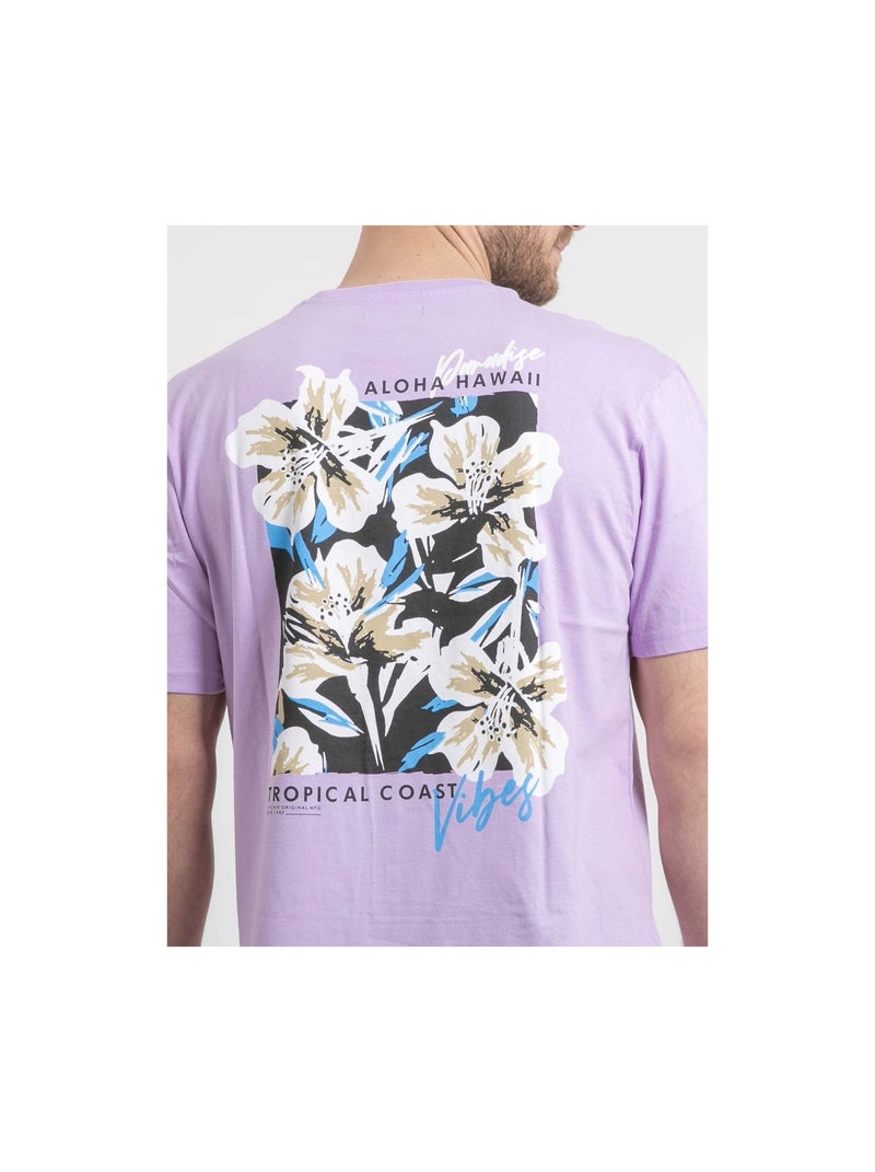 T-shirt col rond oversize pur coton NOFENIX Violet - Kiabi