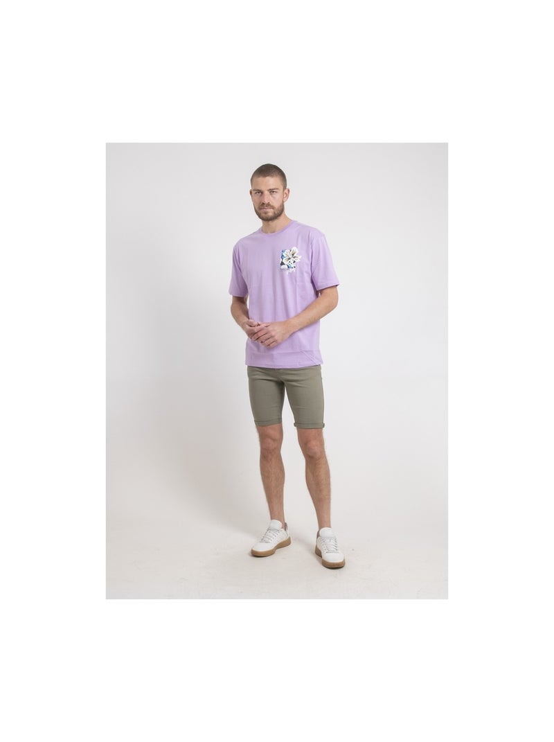 T-shirt col rond oversize pur coton NOFENIX Violet - Kiabi