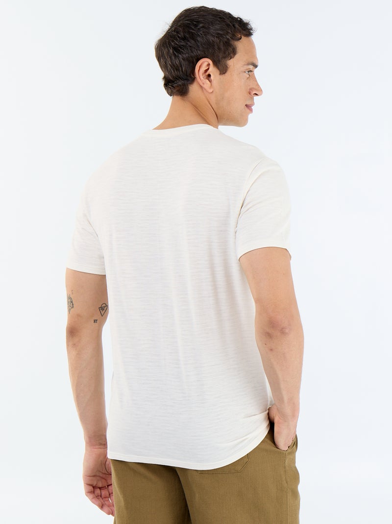 T-shirt col rond pour homme uni à manches courtes Blanc - Kiabi