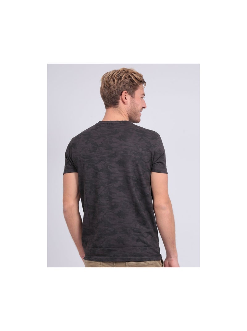 T-shirt col rond pur coton à motifs NENDRIX Gris - Kiabi