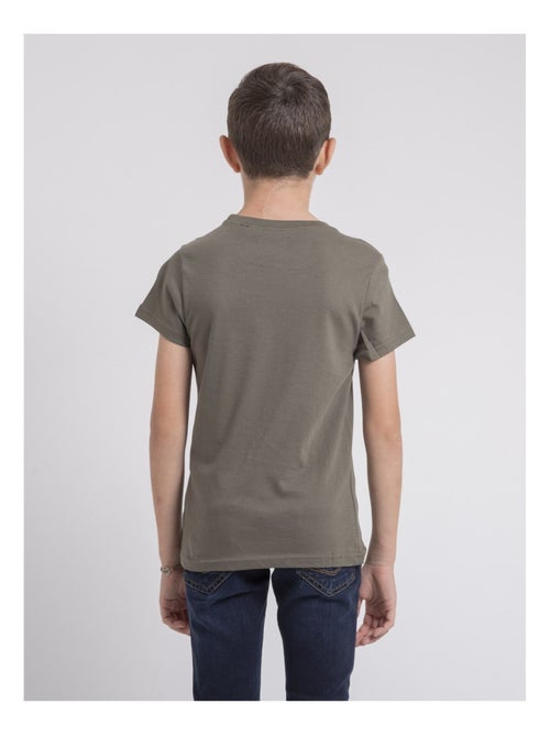 T-shirt col rond pur coton JACRAIG garçon - Kiabi