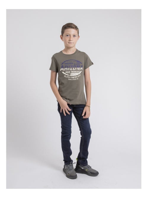 T-shirt col rond pur coton JACRAIG garçon - Kiabi