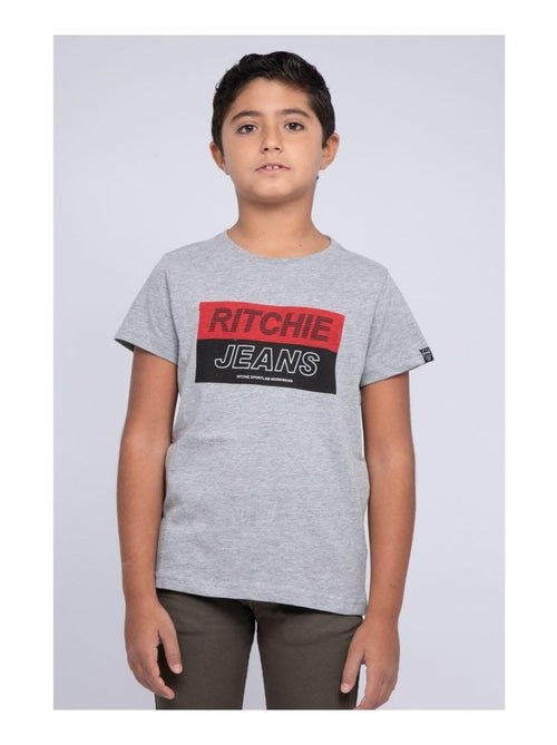 T-shirt col rond pur coton JADAMIX garçon - Kiabi