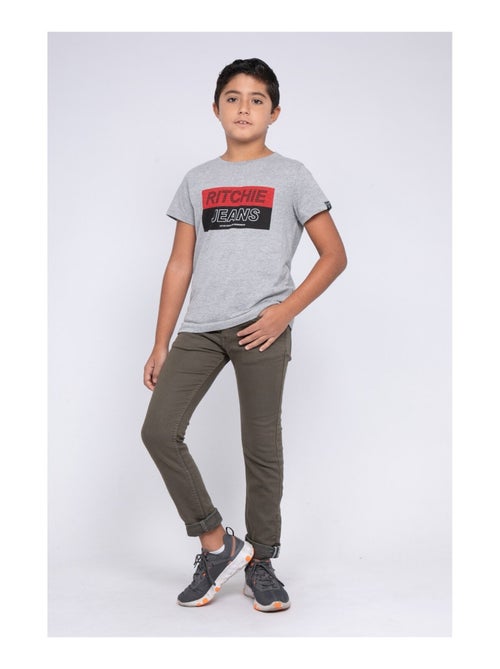 T-shirt col rond pur coton JADAMIX garçon - Kiabi