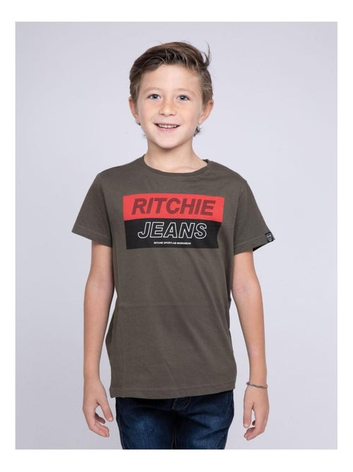 T-shirt col rond pur coton JADAMIX garçon - Kiabi