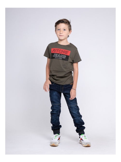 T-shirt col rond pur coton JADAMIX garçon - Kiabi