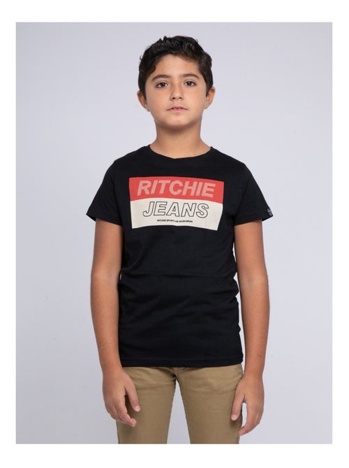 T-shirt col rond pur coton JADAMIX garçon - Kiabi