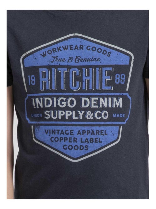 T-shirt col rond pur coton JAGNY garçon - Kiabi