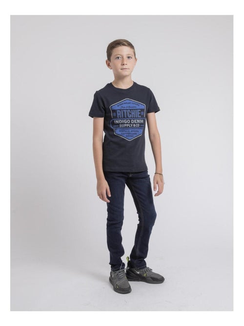 T-shirt col rond pur coton JAGNY garçon - Kiabi