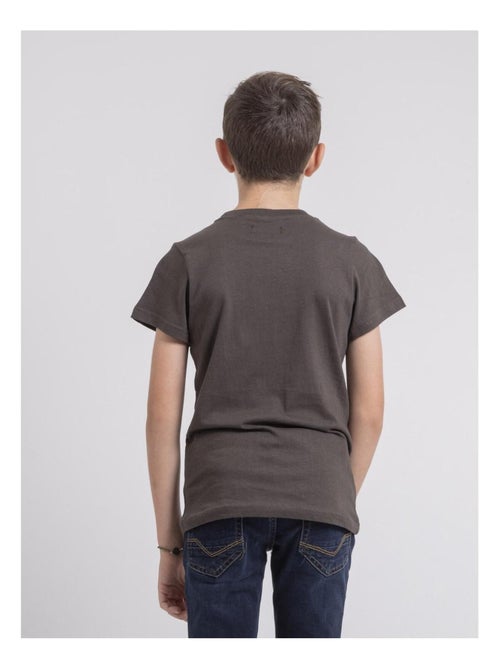 T-shirt col rond pur coton JAGNY garçon - Kiabi