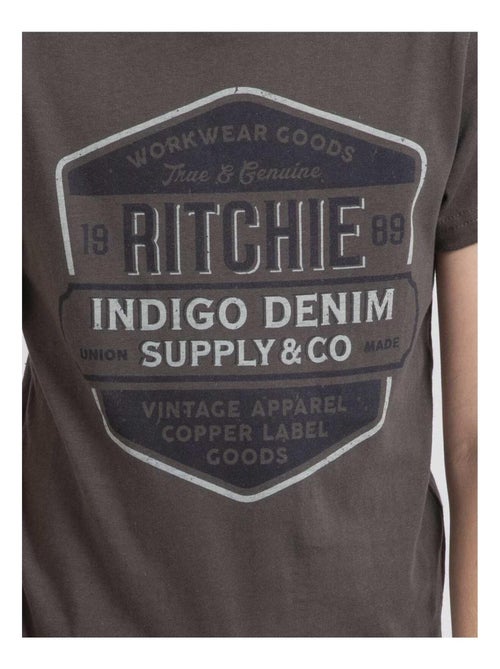 T-shirt col rond pur coton JAGNY garçon - Kiabi