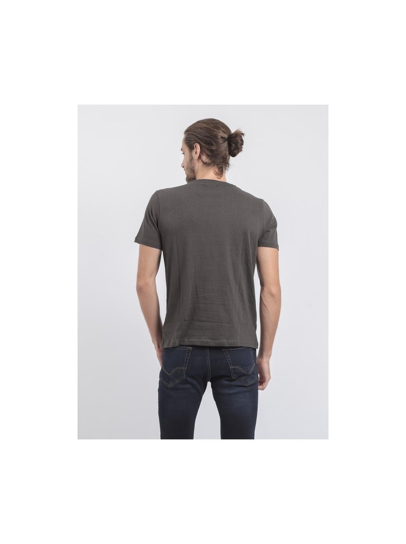 T-shirt col rond pur coton JAGNY Gris - Kiabi