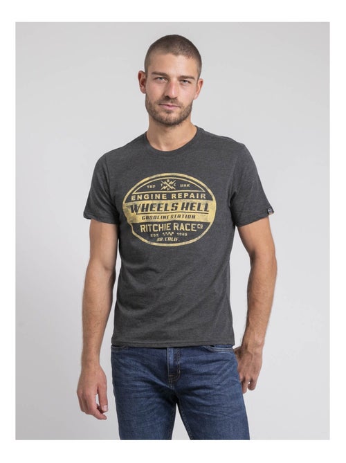 T-shirt col rond pur coton JAKOTA - Kiabi