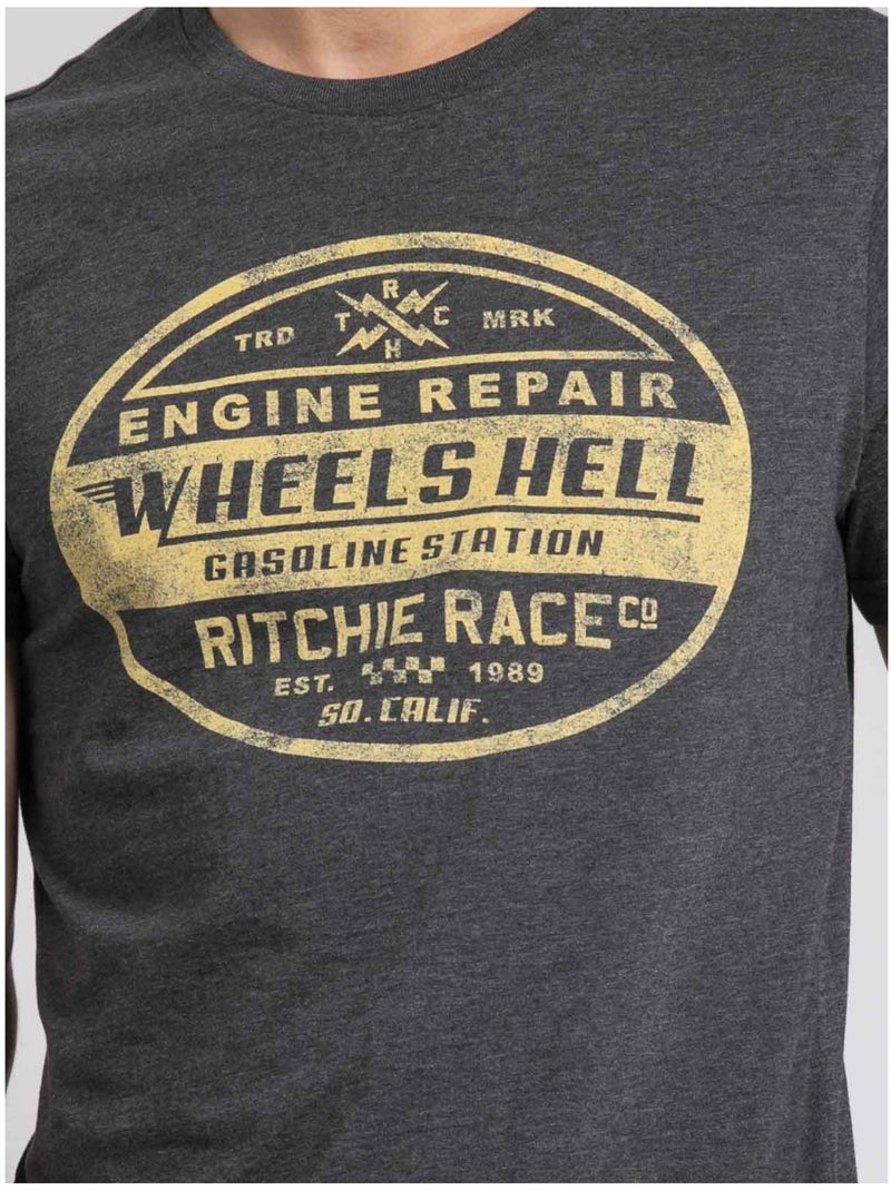 T-shirt col rond pur coton JAKOTA Gris - Kiabi