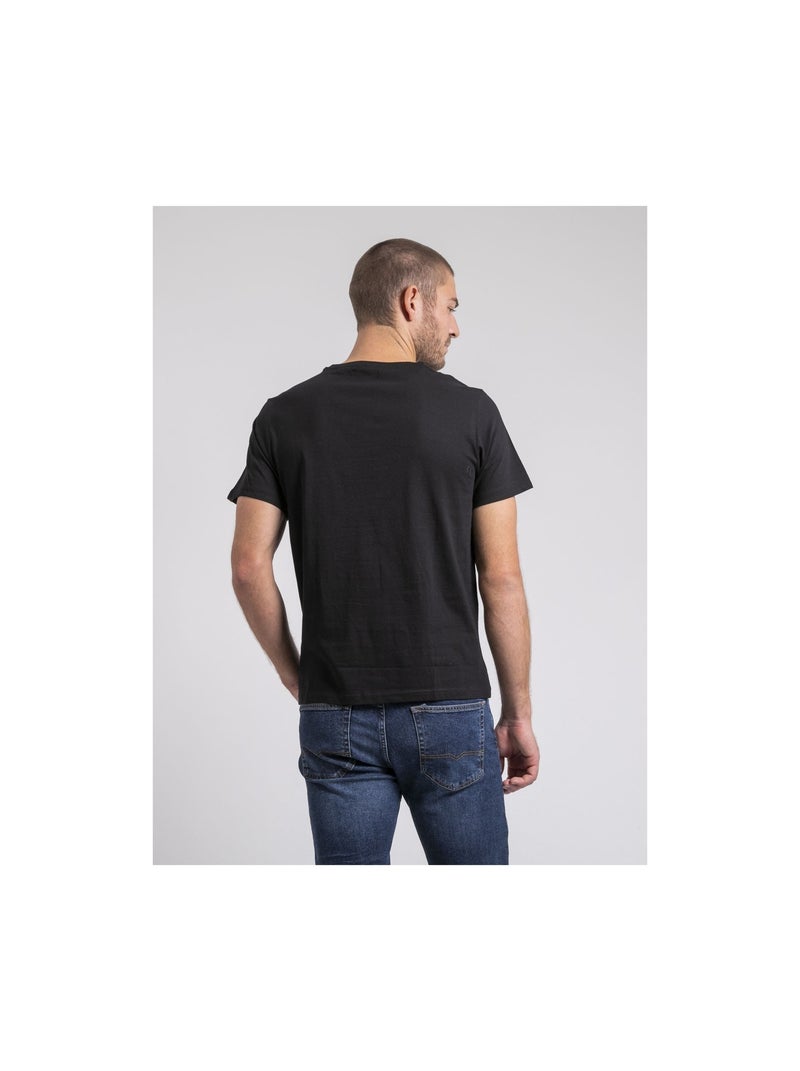 T-shirt col rond pur coton JAKOTA Noir - Kiabi