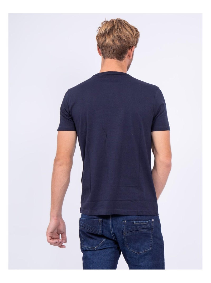 T-shirt col rond pur coton JALTAZAR Bleu marine - Kiabi