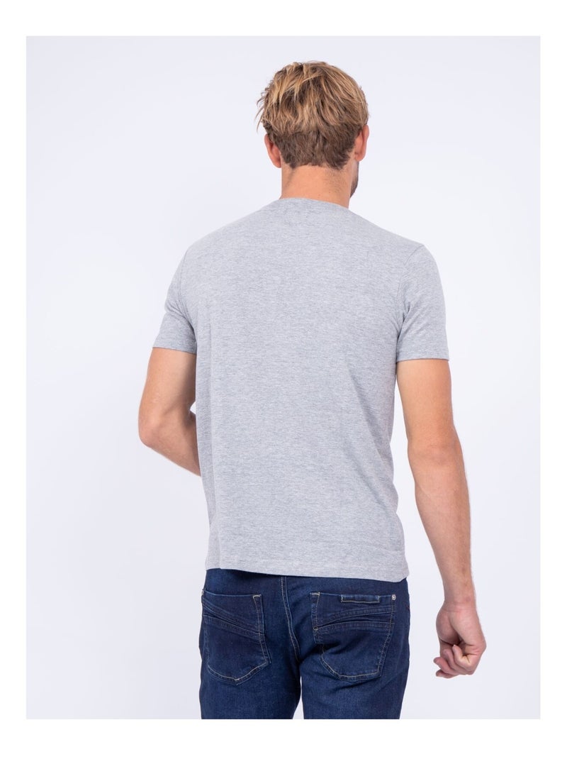 T-shirt col rond pur coton JALTAZAR Gris chiné - Kiabi