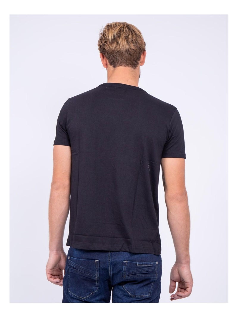 T-shirt col rond pur coton JALTAZAR Noir - Kiabi