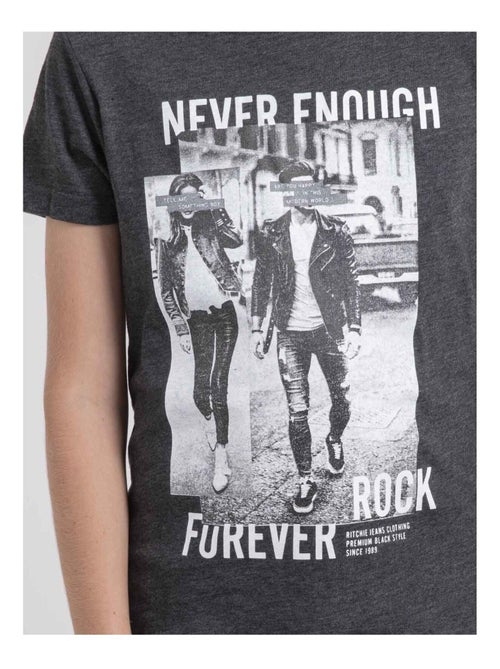T-shirt col rond pur coton JAMIJEL garçon - Kiabi