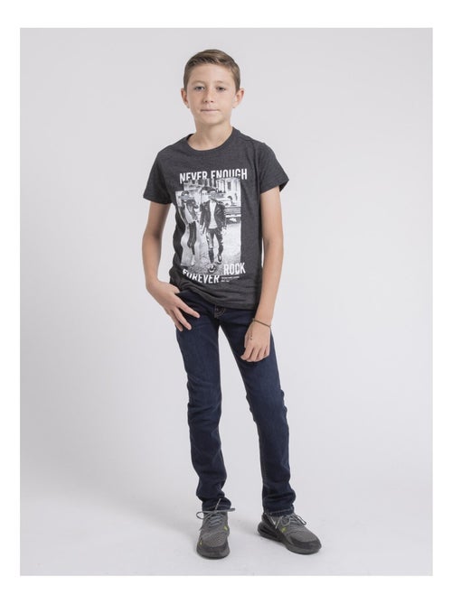 T-shirt col rond pur coton JAMIJEL garçon - Kiabi