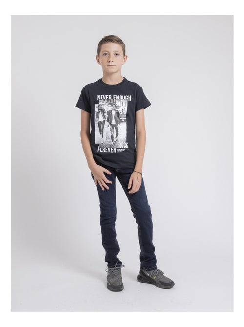 T-shirt col rond pur coton JAMIJEL garçon - Kiabi