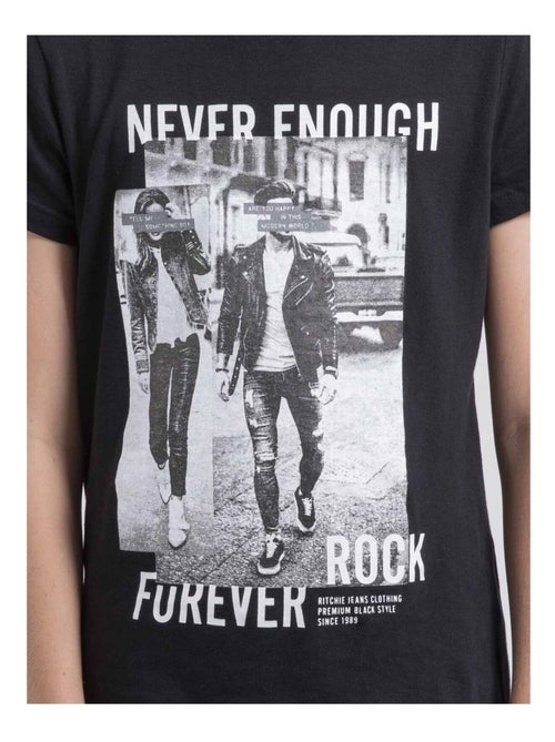 T-shirt col rond pur coton JAMIJEL garçon - Kiabi