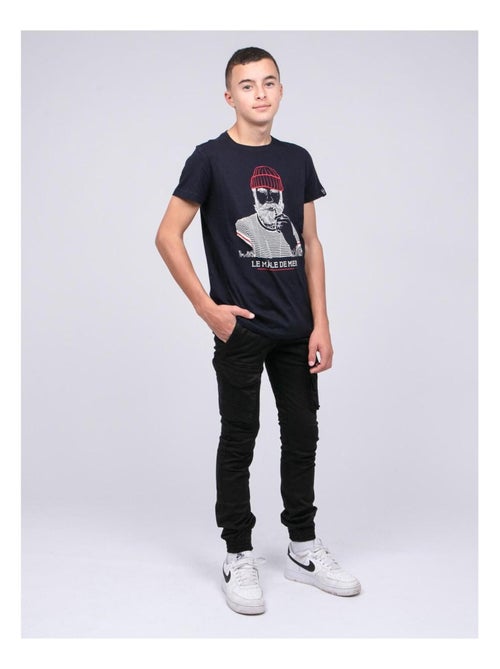 T-shirt col rond pur coton JAPING garçon - Kiabi