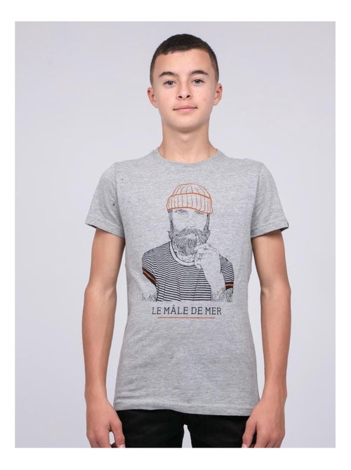 T-shirt col rond pur coton JAPING garçon - Kiabi
