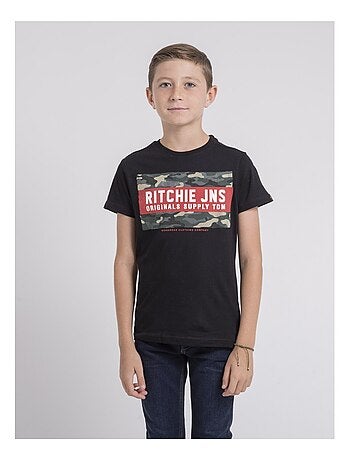 T-shirt col rond pur coton JARDIN garçon
