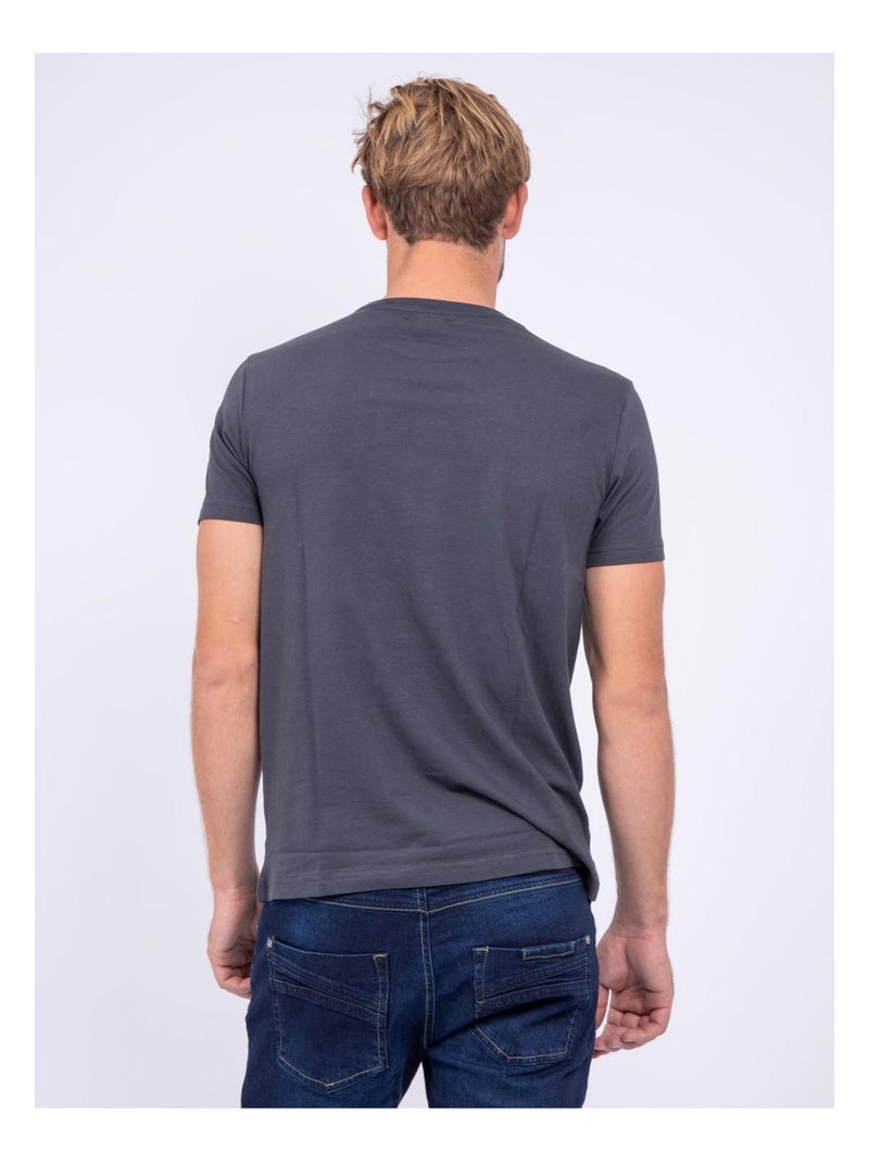 T-shirt col rond pur coton JATMAN Gris foncé - Kiabi