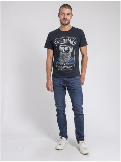 T-shirt col rond pur coton JIMARTIN - Kiabi
