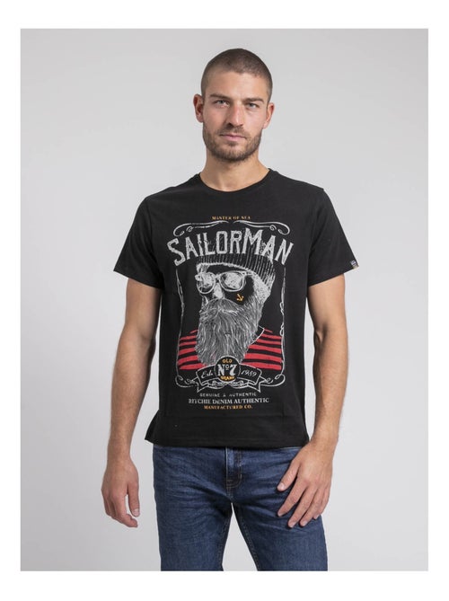 T-shirt col rond pur coton JIMARTIN - Kiabi