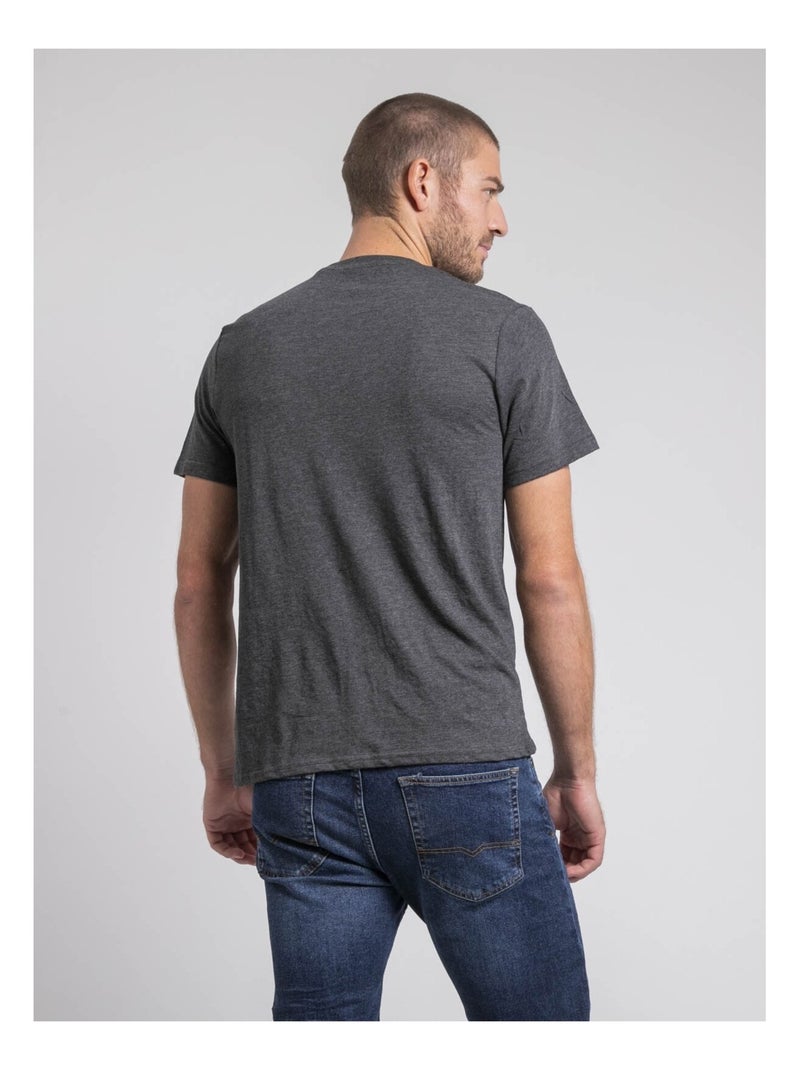 T-shirt col rond pur coton JIMINAL Gris - Kiabi