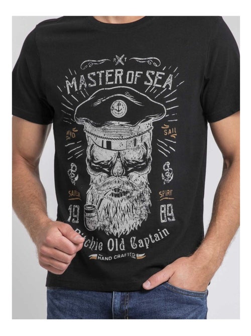 T-shirt col rond pur coton JIMOSCAR - Kiabi
