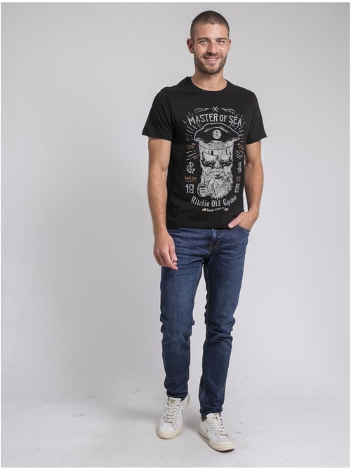 T-shirt col rond pur coton JIMOSCAR - Kiabi