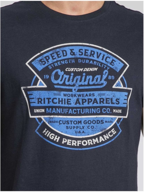 T-shirt col rond pur coton JIROBIN - Kiabi