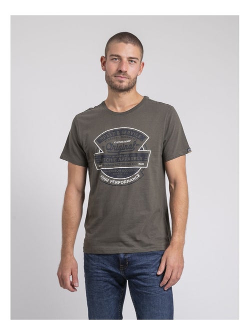 T-shirt col rond pur coton JIROBIN - Kiabi